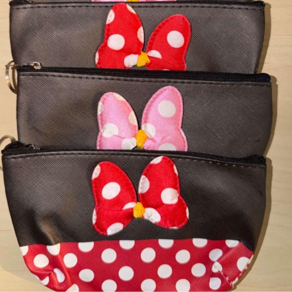 Polka Dot Bow Coin Pouch Set of 3